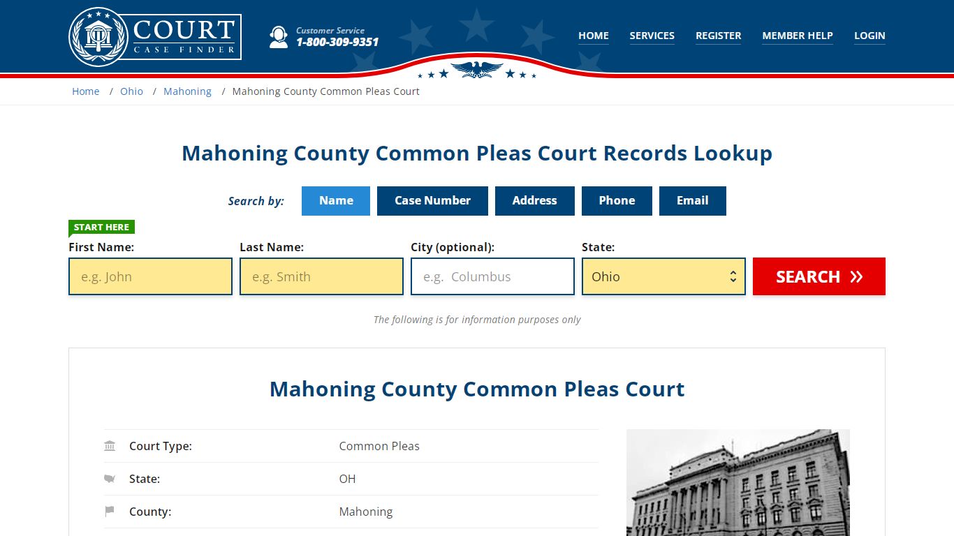 Mahoning County Common Pleas Court Records Lookup